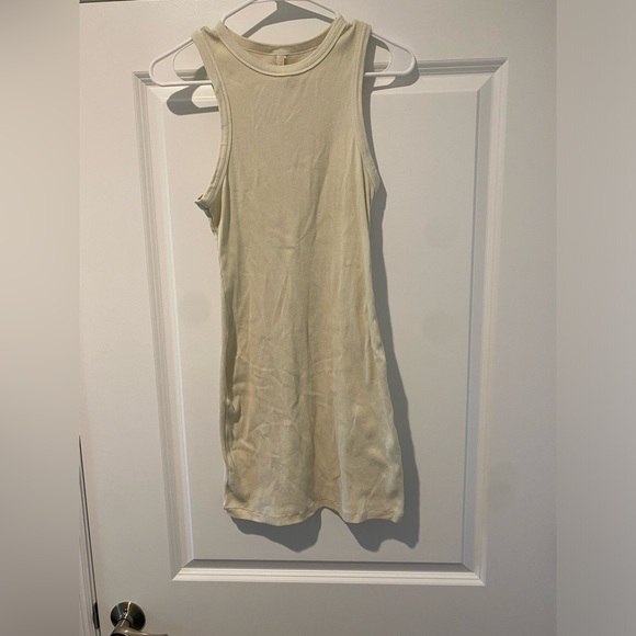 SKIMS Cream Bodycon Midi Dress Sleeveless Crew Neck - Picture 2 of 3